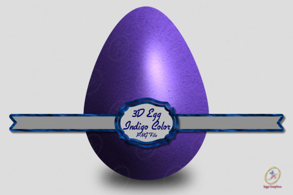 3D Easter Egg Illustration Indigo Color: A Designer's Asset