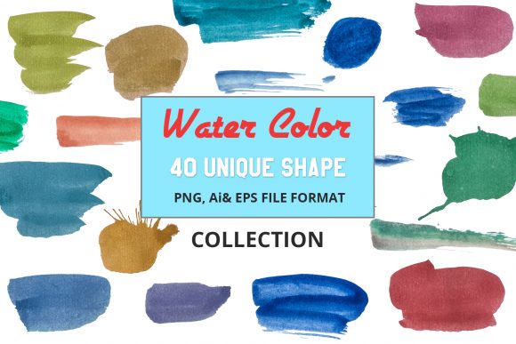 40 Water Color Vector Object: Dynamic Design Assets