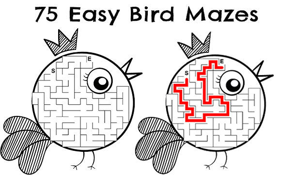 75 Easy Bird Mazes: A Designer's Guide to Whimsical Puzzle Assets