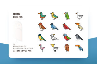 Birds Filled Color: Your All-Purpose Icon Collection for Vibrant Design