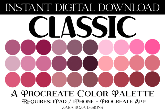 Classic Procreate Color Palette: 30 Essential Swatches for Digital Artists