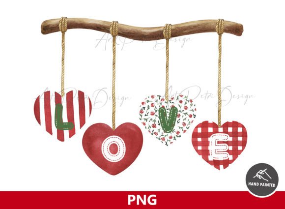 Color Hearts on the Branch: A Watercolor Asset for Digital Creators
