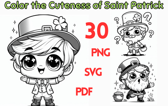 Color the Cuteness of Saint Patrick: A Festive Design Asset