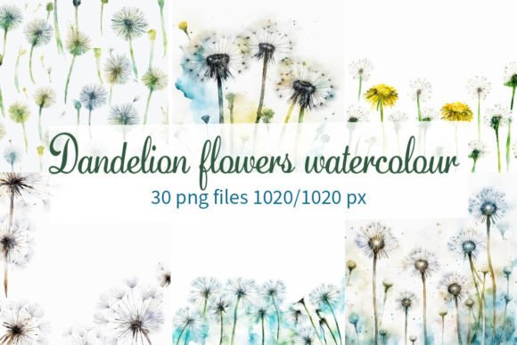 Dandelion Watercolour Background: A Fresh Design Asset