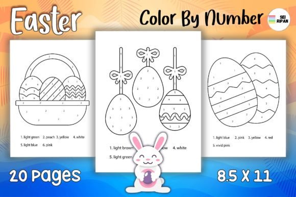 Easter Color by Number Page for Kids 01: Creative Fun