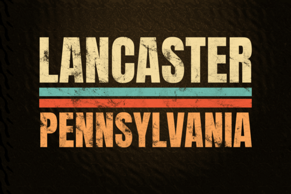 Lancaster Pennsylvania Retro Color: A 70s Vintage Design Asset