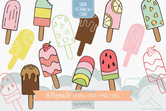 Popsicle Color: Ice Cream, Frozen Treat Font for Designers