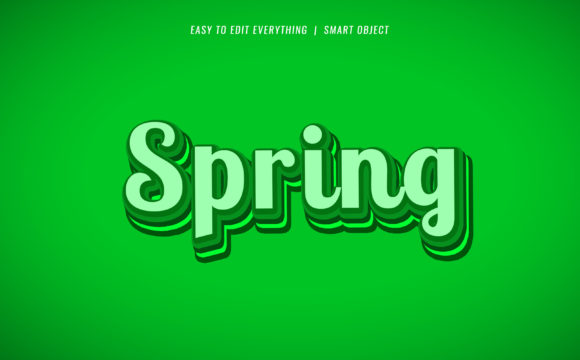 Spring 3d Natural Color Text Effect: Fresh Dimension