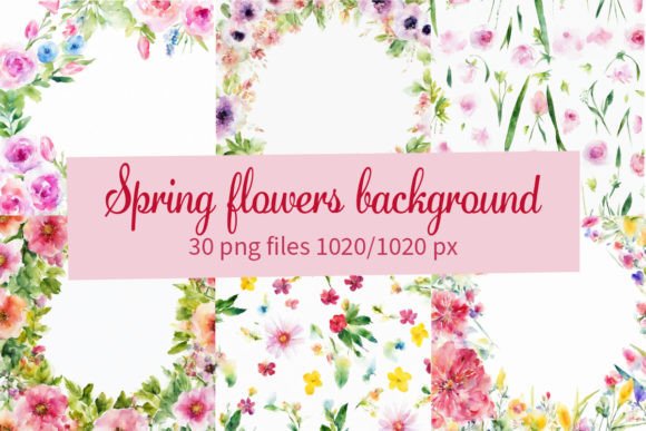 Spring Watercolour Flowers Background: A Designer's Delight