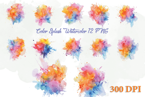 Unleash Your Creativity: 12 Color Splash Watercolor Backgrounds