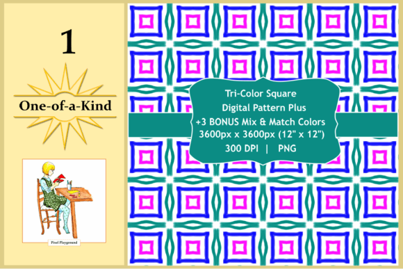 Unlock Creative Potential with Tri-Color Square Digital Pattern Plus