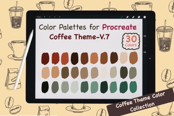 Warm Up Your Digital Art with Procreate Color Palettes-Coffee V.7