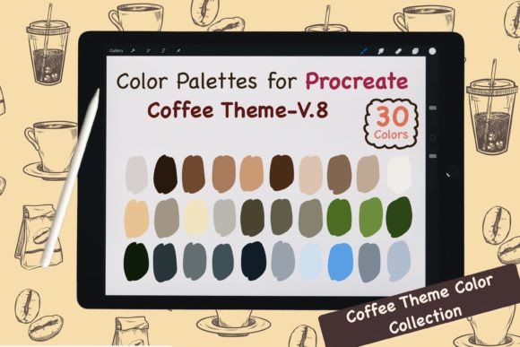 Warm Up Your Procreate Projects with Coffee V.8 Palettes